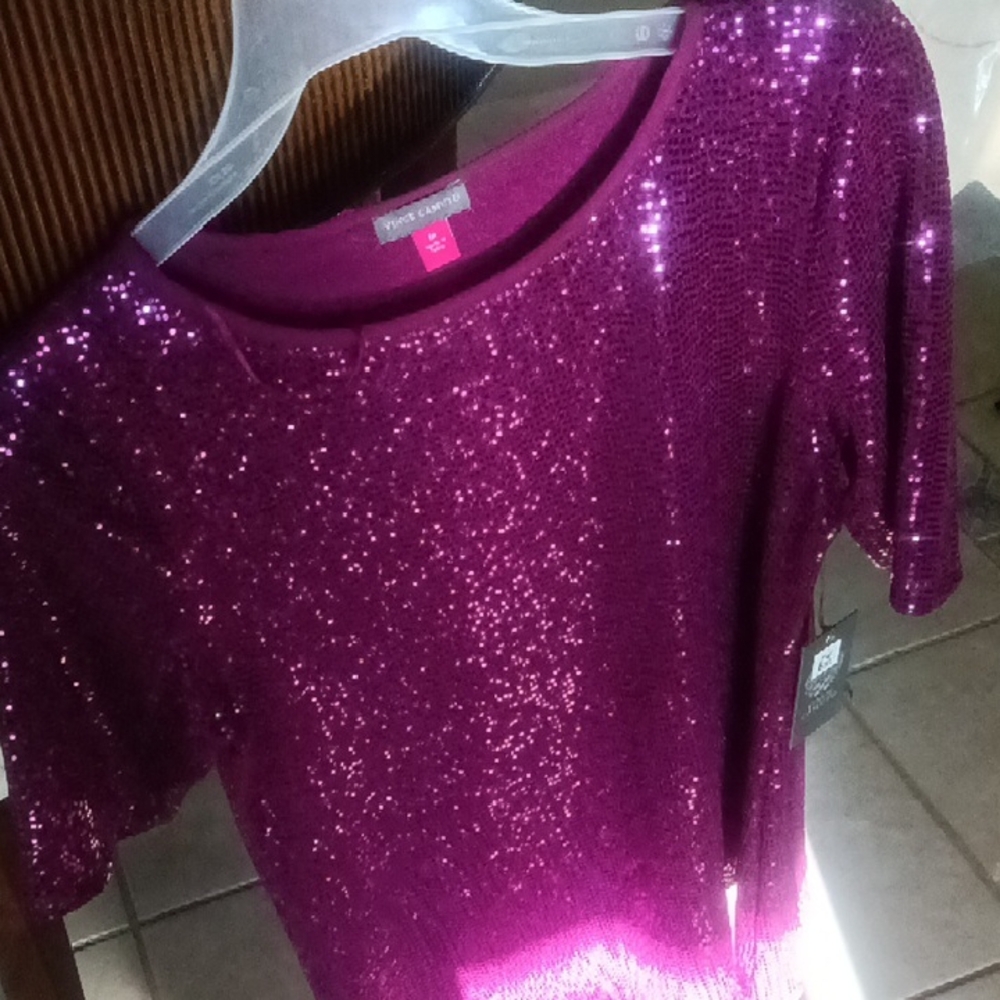 Express Fuchsia Sequin Blouse Vince Camuto. From Macy's